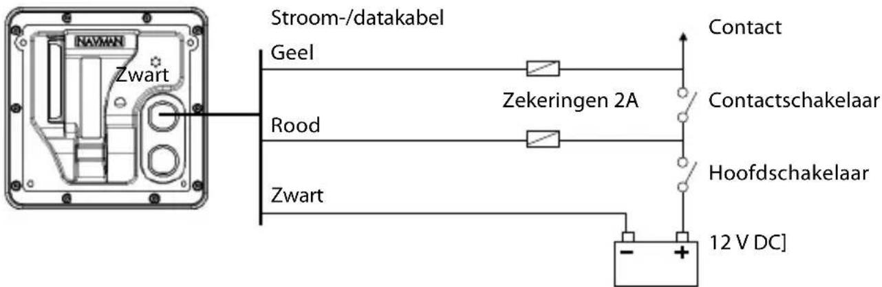 Sroom-/datakabel Geel Rood Zwart Zekeringen 2A Contact Contactschakelaar Hoofdschakelaar 12 V DC]