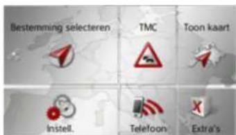 Bestemming selecteren TMC Toon kaart Instell. Telefoon Extra's