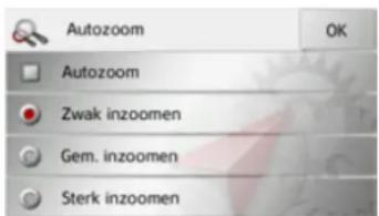 Autozoom Autozoom Zwak inzoomen Gem. inzoomen Sterk inzoomen