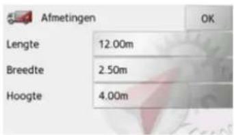 Afmetingen Lengte 12.00m Breedte 2.50m Hoogte 4.00m OK