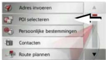 Adres invoeren POI selecteren Persoonlijke bestemmingen Contacten Route plannen