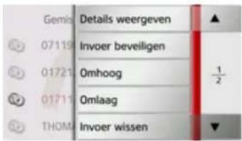 Gemis Details weergeven ▲ 07119 Invoer beveiligen Omhoog 1/2 01721 Omlaag 01711 THOM Invoer wissen ▼
