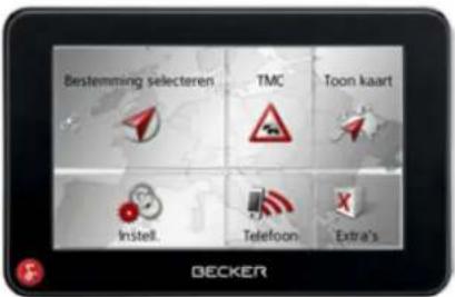 Bestemming selecteren TMC Toon kaart Instell. Telefoon Extra's BECKER