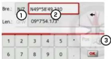 Bre.: N/7 N49°58'49.310 Len.: 09°7'54.173° 1 2 3 4 5 * 6 7 8 9 0 . OK