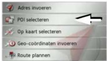 Adres invoeren POI selecteren Op kaart selecteren Geo-coördinaten invoeren Route plannen