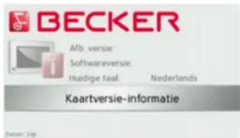 BECKER Afb versie: Softwareversie: Huidige taal: Nederlands Kaartversie-informatie Datum: 10p