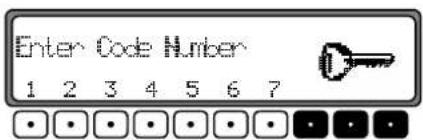 Enter Code Number 1 2 3 4 5 6 7