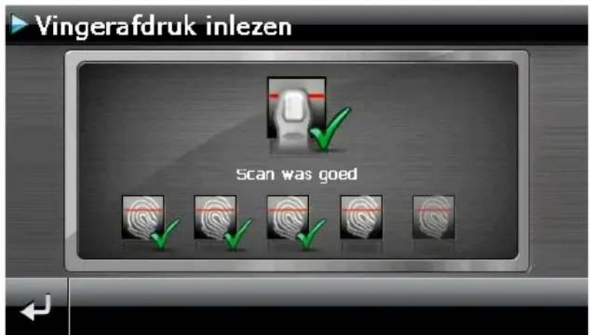 Vingerafdruk inlezen Scan was goed