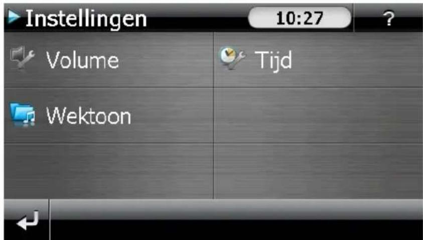 Instellingen 10:27 ? Volume Tijd Wektoon