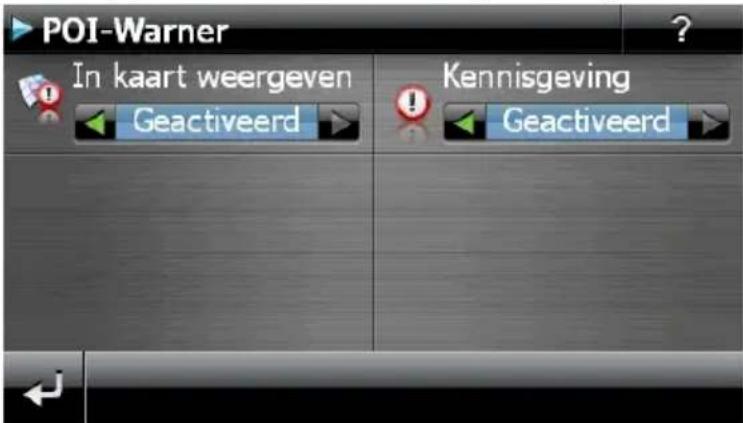 POI-Warner In kaart weergeven Geactiveerd Kennisgeving Geactiveerd