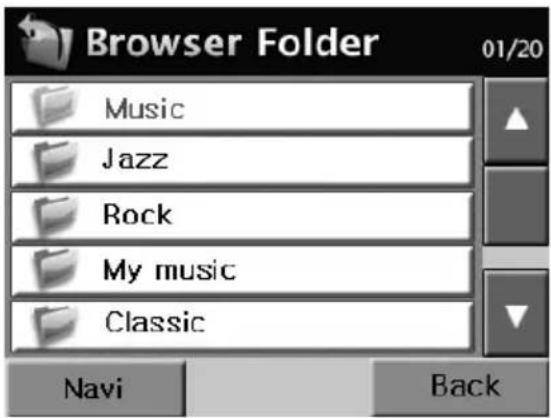 VDO DAYTON MS 2100 - Browser - muziektitels uit mappen selecteren - 1