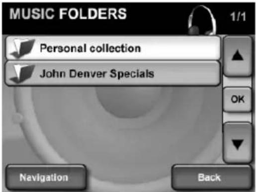 VDO DAYTON MS 2110 - Browser - muziektitels uit mappen selecteren - 1