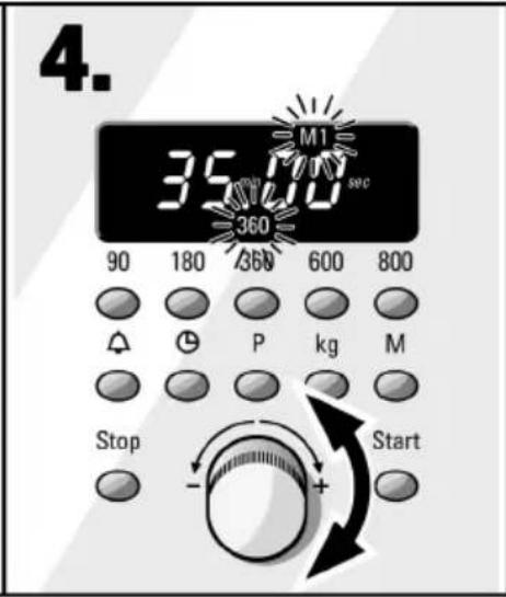 4. 3500 sec M1 360 90 180 360 600 800 P kg M Stop Start
