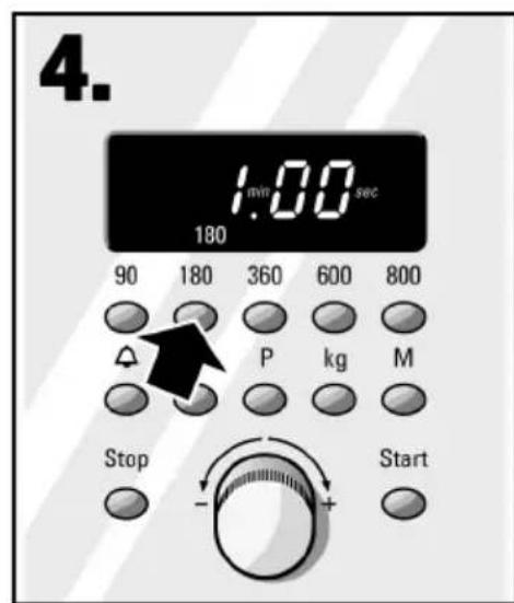 4. 180 90 180 360 600 800 P kg M Stop Start