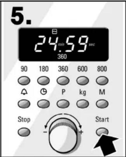 5. 24.59 sec 360 90 180 360 600 800 △ ⊕ P kg M Stop Start