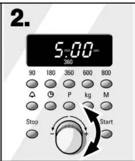 2. 5.00 sec 360 90 180 360 600 800 P kg M Stop Start