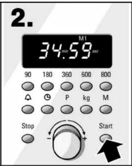 2. M1 34.59 sec 90 180 360 600 800 △ ⊕ P kg M Stop Start