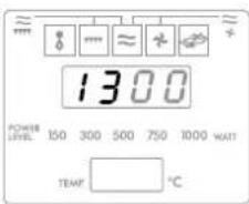 1300 POWER LEVEL 150 300 500 750 1000 WAIT TEMP. °C