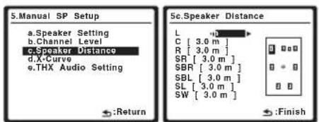 PIONEER VSX-LX50 - Selecteer 'Speaker Distance' in het menu Manual SP Setup. - 1