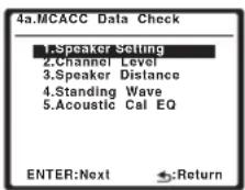 PIONEER VSX-LX50 - Selecteer 'MCACC Data Check' in het instelmenu Data Management. - 2