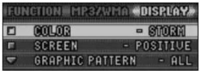 FUNCTION MP3/WMA DISPLAY COLOR - STORM SCREEN - POSITIVE GRAPHIC PATTERN - ALL