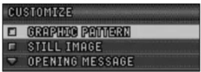 CUSTOMIZE GRAPHIC PATTERN STILL IMAGE OPENING MESSAGE