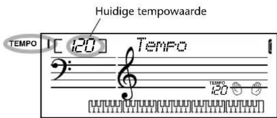 Huidige tempowaarde TEMP0 120 Tempo 2: TEMP0 120