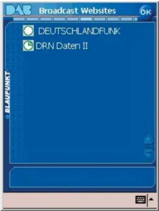 DAB Broadcast Websites OK DEUTSCHLANDFUNK DRN Daten II BLAUPUNKT