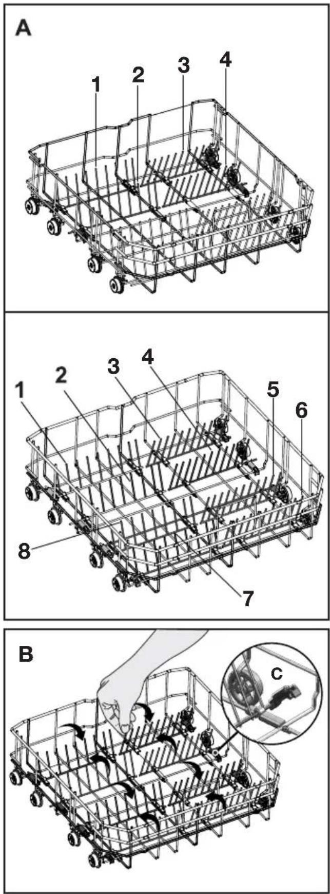 BEKO DFN 28330 - Inklapbare draden voor onderrek (4 &amp; 8 onderdelen) (afhankelijk van het model) - 1