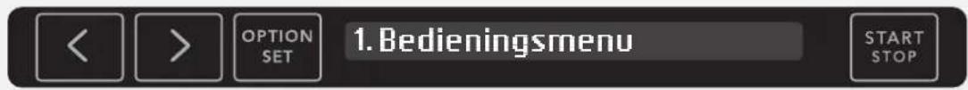 1. Bedieningsmenu OPTION SET START STOP