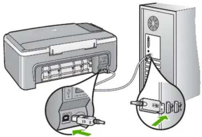 HP Deskjet F375 - Ik heb de USB-kabel aangesloten, maar ondervind problemen als ik de HP All-in-One met mijn computer gebruik - 1