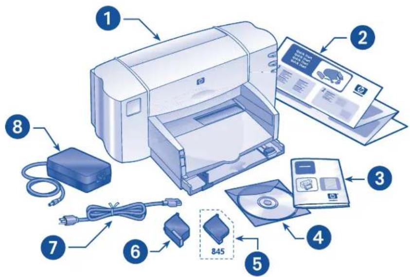 HP Deskjet 825c - wat zit er in de doos - 1