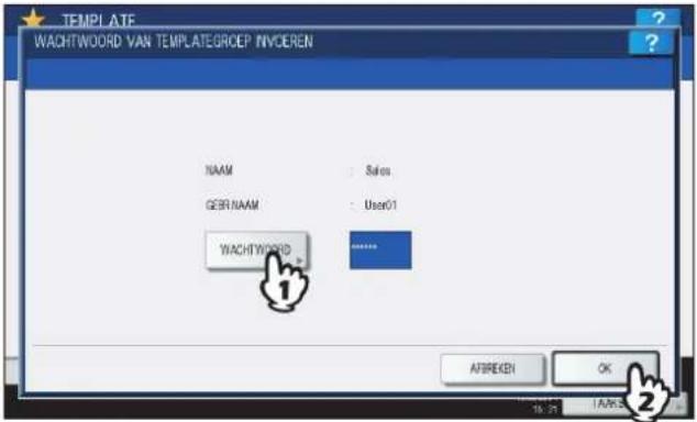 TOSHIBA E-Studio 4540C - Toets het wachtwoord in wanneer u de privé-groep heeft geselecteerd. (Als er geen wachtwoord is ingesteld, gaat u verder met stap 6.) - 1