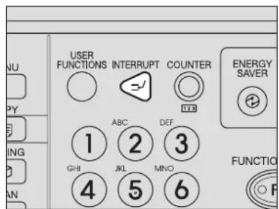 USER FUNCTIONS INTERRUPT COUNTER ENERGY SAVER 1 ABC DEF 3 GHI JKL MNO 4 5 6 FUNCTION
