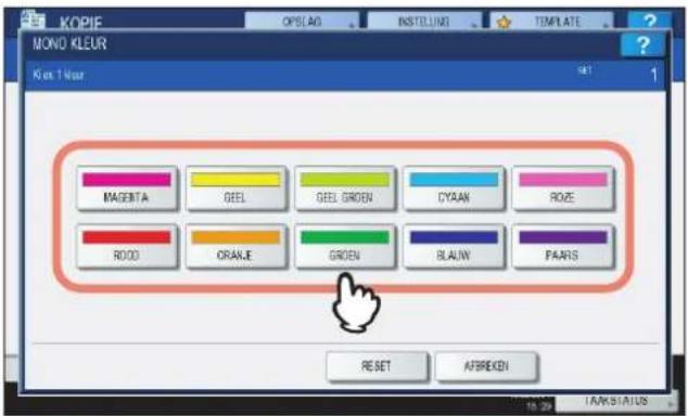 MOND KLEUR Kurs 1 Hour MAGENTA GEEL GEEL GREEN CYAAK ROZE ROOD ORALE GREEN BLAUV PAIRS RESET AFBREKEN