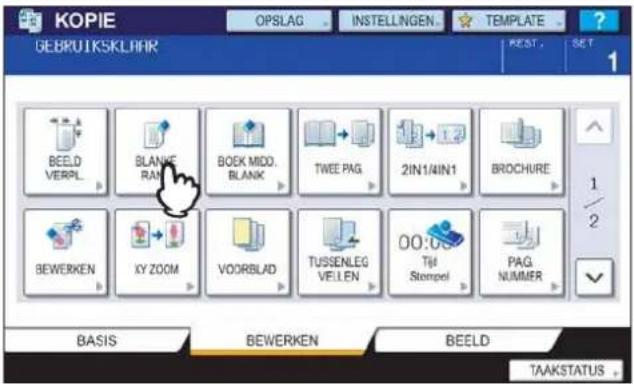 KOPIE GEBRUTSKLHAR OPSLAG INSTELLINGEN... TEMPLATE ? 1 BEELED VERPL. BLANKE RANK BOEK MIDD. BLANK TWEE PAG 2IN1/4IN1 BROCHURE 1/2 BEWERKEN XY ZOOM VOORBLAD TUSSENLEG VELLEN 00:00 Tijd Stempel PAG NUMMER BASIS BEWERKEN BEELD TAAKSTATUS