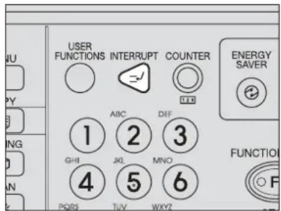 USER FUNCTIONS INTERRUPT COUNTER ENERGY SAVER 1 ABC DEF GHI 2 3 4 JKL MNO FUNCTION PQRS TUV WXYZ F