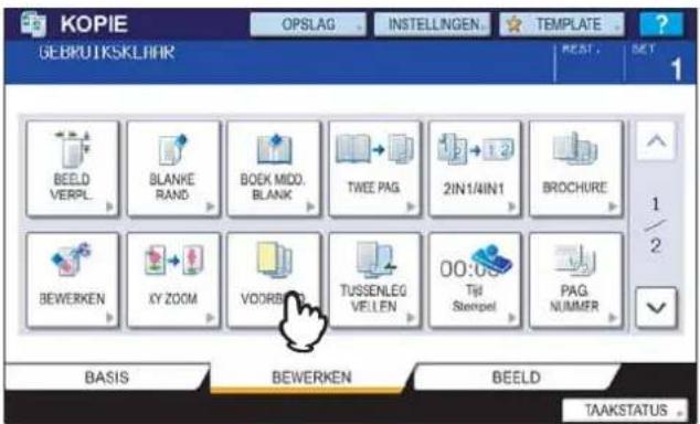 KOPIE GEBRUTSKSLHAR OPSLAG INSTELLINGEN... TEMPLATE ? 1 BEELED VERPL BLANKE RAND BOEK MIDD. BLANK TWEE PAG 2IN1/4IN1 BROCHURE 1/ 2 BEWERKEN XY ZOOM VOORBEN TUSSENLEG VELLEN 00:00 Tijl Stempel PAG NUMMER BASIS BEWERKEN BEELD TAAKSTATUS