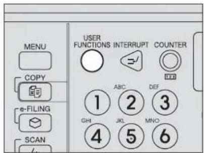 MENU COPY e-FILING SCAN USER FUNCTIONS INTERRUPT COUNTER ABC DEF GHI JKL MNO 4 5 6