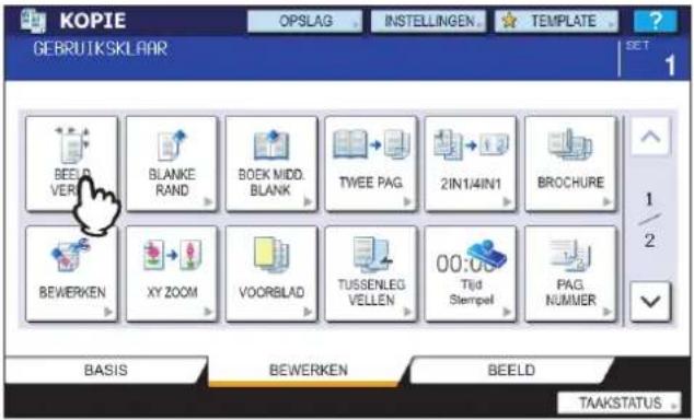 KOPIE GEBRUIKSKLAAR OPSLAG INSTELLINGEN TEMPLATE SET 1 BEER VERI BLANKE RAND BOEK MIDD. BLANK TWEE PAG. 2IN1/4IN1 BROCHURE 1/ 2 BEWERKEN XY ZOOM VOORBLAD TUSSENLEG VELLEN 00:00 Tijd Stempel PAG. NUMMER BASIS BEWERKEN BEELD TAAKSTATUS
