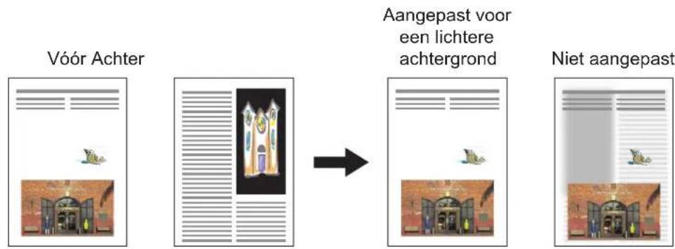 Vóór Achter Aangepast voor een lichtere achtergrond Niet aangepast