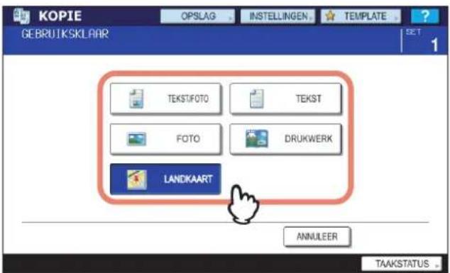 KOPIE GEBRUIKSKLAAR OPSLAG INSTELLINGEN TEMPLATE SET 1 TEKST.FOTO TEKST FOTO DRUKWERK LANDKAART ANNULEER TAAKSTATUS