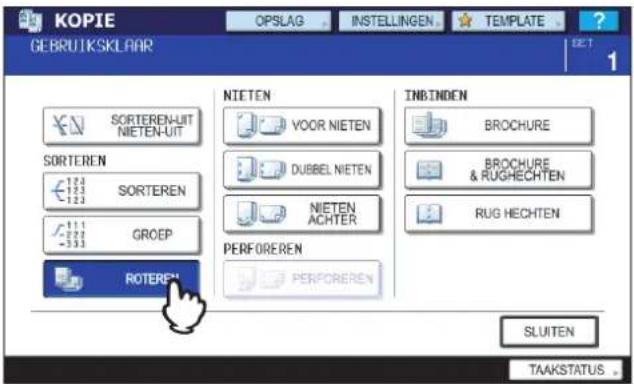 KOPIE GEBRUTSKLAR OPSLAG INSTELLINGEN TEMPLATE ? 1 SORTEREN-UIT NIETEN-UIT NIETEN VOOR NIETEN INBINDEN BROCHURE SORTEREN DUBBEL NIETEN BROCHURE & RUGHECHTEN SORTEREN NIETEN ACHTER RUG HECHTEN GROEP PERFOREREN PERFOREREN SLUITEN TAAKSTATUS