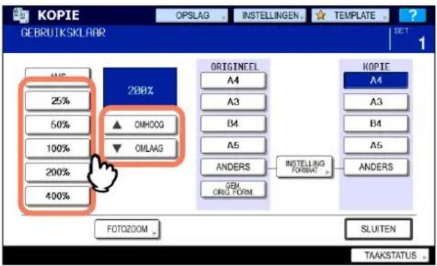 KOPIE GEBRUIKSKLAR 200% ONHOG OMLAAG ORIGINEEL A4 A3 B4 A5 ANDERS GBM. ORG. FORM. INSTITLING FORMAT KOPIE A4 A3 B4 A5 ANDERS FOTOZOOM SLUITEN TAAKSTATUS