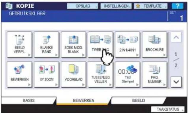 KOPIE GEBRUTSKLAAR OPSLAG INSTELLINGEN TEMPLATE SET 1 BEELD VERPL BLANKE RAND BOEK MIDD. BLANK TWEE PAG 2IN1/4IN1 BROCHURE 1/ 2 BEWERKEN XY ZOOM VOORBLAD TUSSENLEG VELLEN 00:00 Tijd Stampel PAG. NUMMER BASIS BEWERKEN BEELD TAAKSTATUS