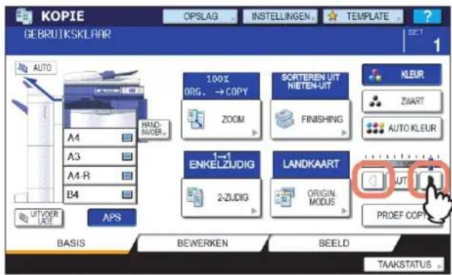 KOPIE GEBRUTIKSKLAAR AUTO A4 A3 A4-R B4 AUTVOER LATE APS BASIS 100% ORG. → COPY ZOOM SORTEREN UIT NIETEN-UIT FINISHING 1→1 ENKELZUDIG 2-ZUDIG LANDKAART ORIGIN. MODUS KLEUR ZWART AUTO KLEUR PROEF COPY BEWERKEN BEELD TAAKSTATUS
