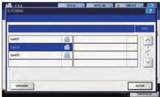 TOSHIBA E-studio 2540C - Het scherm met de lijst van ontvangers wordt weergegeven. - 1