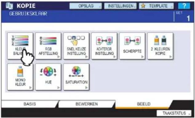 KOPIE GEBRUIT SKLAAR OPSLAG INSTELLINGEN TEMPLATE SET 1 KLEUR BALAGR RGB AFSTELLING SNEL KEUZE INSTELLING ACHTEROR INSTELLING SCHERPTE 2 KLEUREN KOPIE MONO KLEUR HUE SATURATION BASIS BEWERKEN BEELD TAAKSTATUS