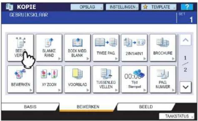 KOPIE GEBRUIKSKLAR OPSLAG INSTELLINGEN TEMPLATE BEEI D VERF BLANKE RAND BOEK MIDD. BLANK TWEE PAG. 2IN1/4IN1 BROCHURE 1 2 BEWERKEN XY ZOOM VOORBLAD TUSSENLEG VELLEN 00:00 Tijd Stempel PAG. NUMMER BASIS BEWERKEN BEELD TAAKSTATUS