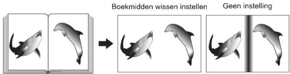 Boekmidden wissen instellen Geen instelling